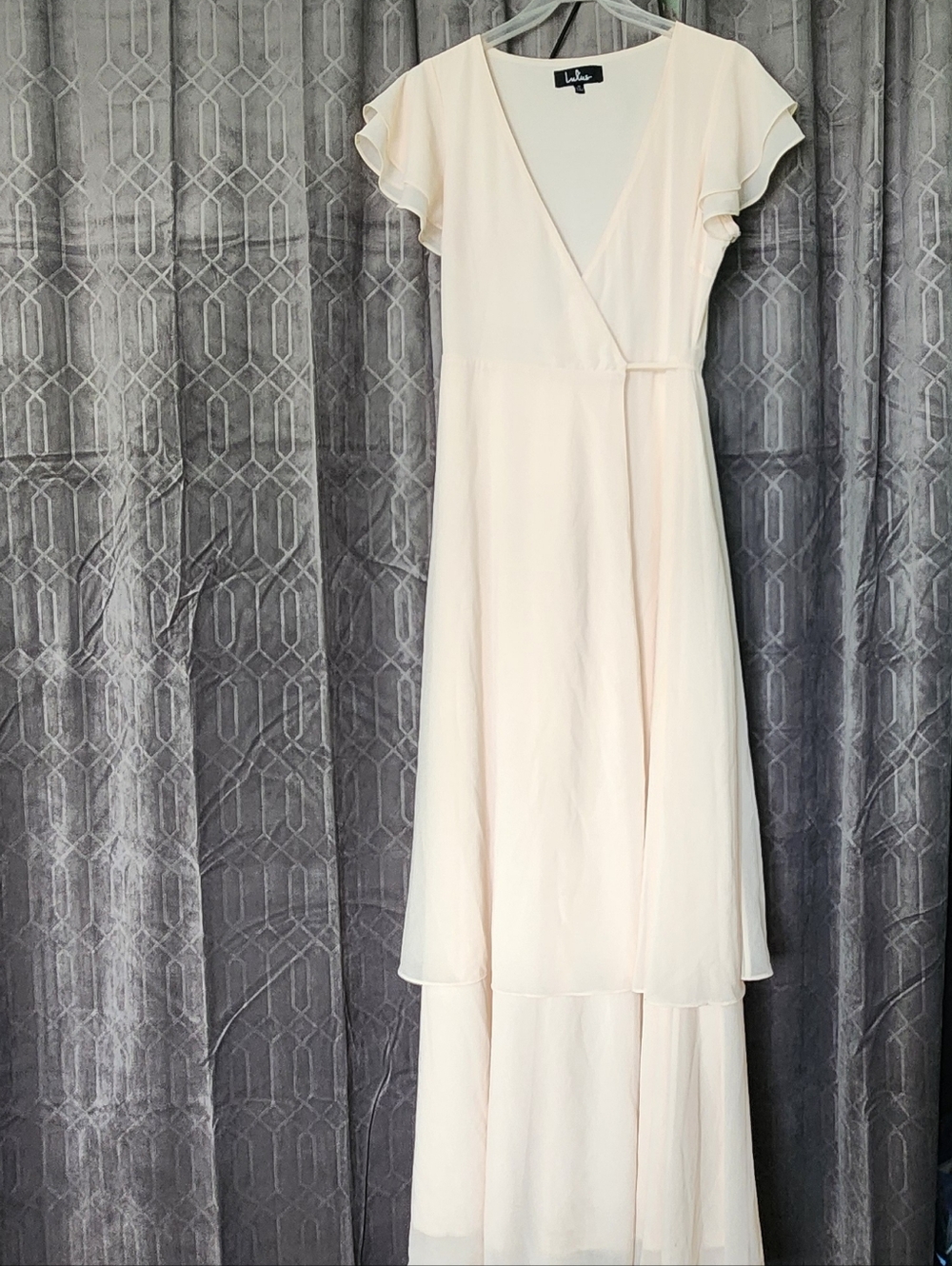 Lulu's Soft Cream Wrap Maxi Dress